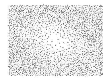 Mısır işaretleri, el çizilmiş konfeti ışık. 