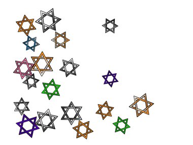 Renkli konfeti David yıldız, enerji. 