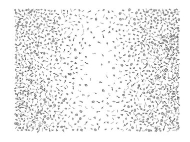 Mısır işaretleri, el çizilmiş konfeti duvar kağıdı. 