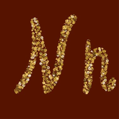 Oo altın glitter mektup. 