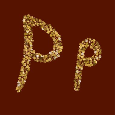 Qq altın glitter mektup. 