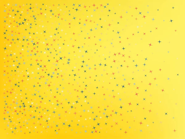 Žluté pozadí barev. Hvězdárkové konfety. — Stockový vektor