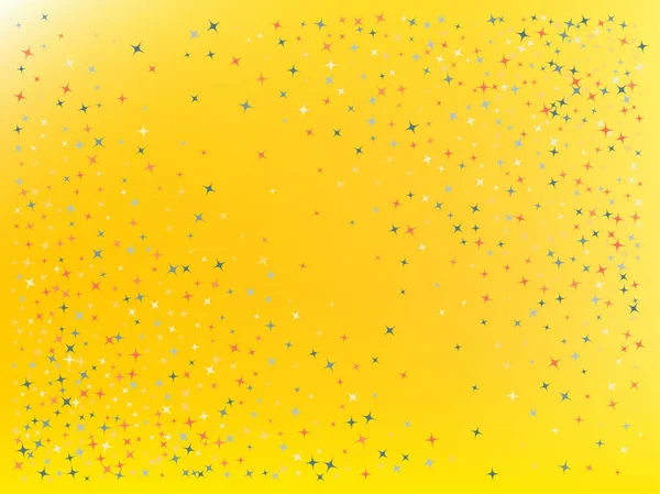 Sárga színű háttér. Csillagok konfetti. — Stock Vector