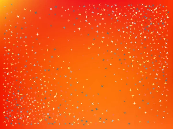 Orange röd färg bakgrund. Stjärnor konfetti. — Stock vektor