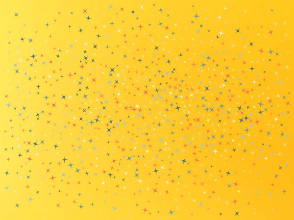 Fondo de color amarillo. Estrellas confeti . — Vector de stock