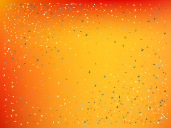 Fond de couleur rouge orange. Étoiles confettis . — Image vectorielle