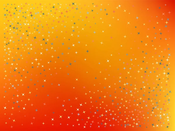 オレンジ色の背景。星紙吹雪. — ストックベクタ