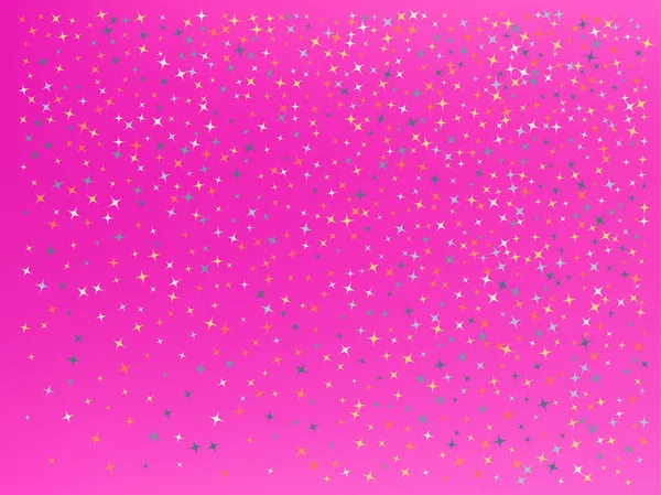 Růžové barevné pozadí. Hvězdárkové konfety. — Stockový vektor
