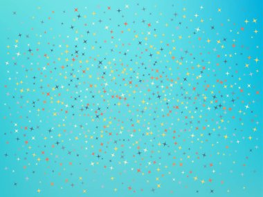 Cyan renk arka plan. Yıldız konfeti. 