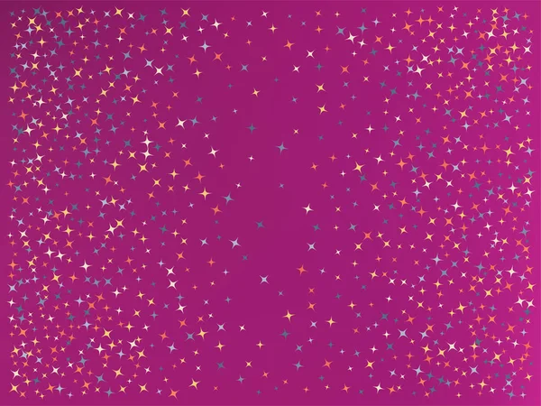 Purpurové barevné pozadí. Hvězdárkové konfety. — Stockový vektor