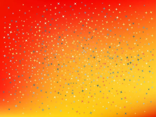 Fondo rojo anaranjado. Estrellas confeti . — Vector de stock