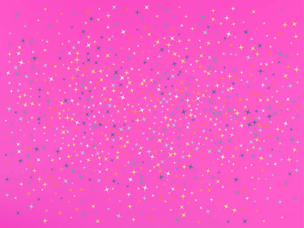 Růžové barevné pozadí. Hvězdárkové konfety. — Stockový vektor