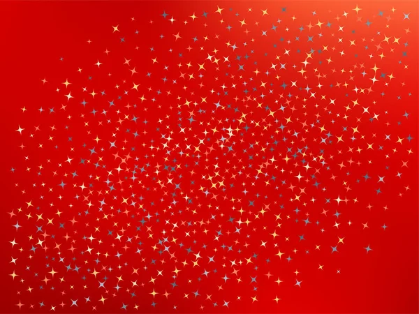 Vörös színű háttér. Csillagok konfetti. — Stock Vector