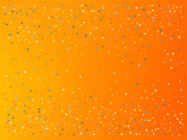 Fond de couleur rouge orange. Étoiles confettis . — Image vectorielle