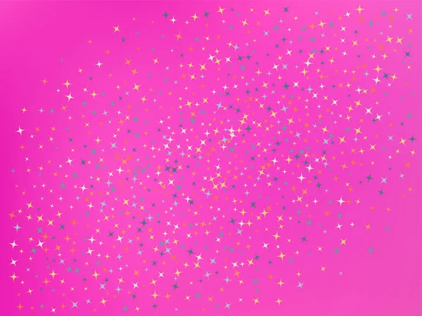 ピンク色の背景。星紙吹雪. — ストックベクタ