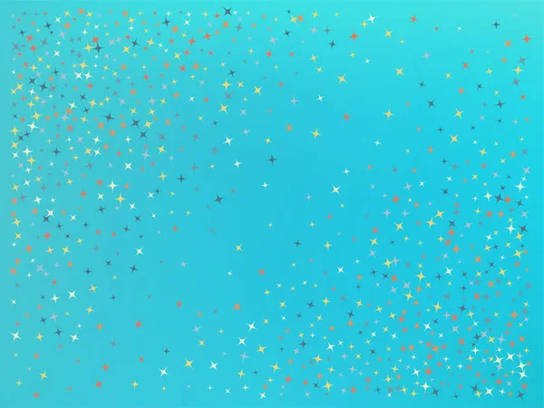 Fond couleur cyan. Étoiles confettis . — Image vectorielle