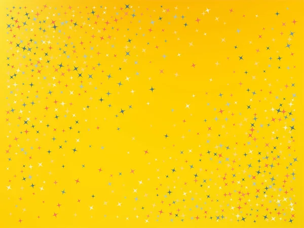 Жовтий кольоровий фон. Зірки конфетті . — стоковий вектор