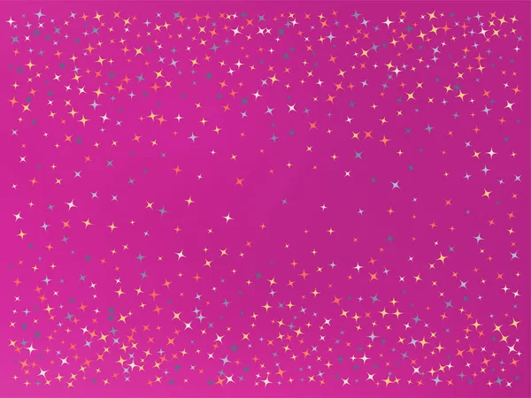 Purpurové barevné pozadí. Hvězdárkové konfety. — Stockový vektor