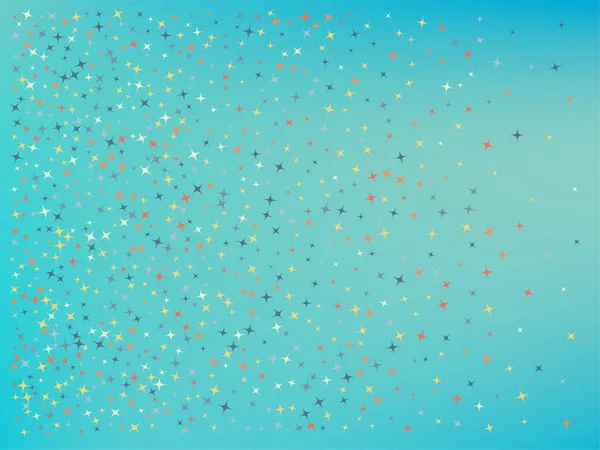 Fond couleur cyan. Étoiles confettis . — Image vectorielle