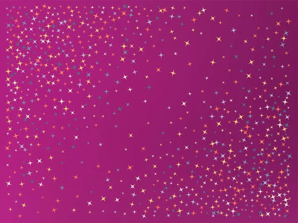 Magenta kleur achtergrond. Sterren confetti. — Stockvector