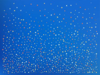 Azure renk arka planı. Yıldız konfeti. 