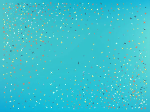 Azurová barva pozadí. Hvězdárkové konfety. — Stockový vektor