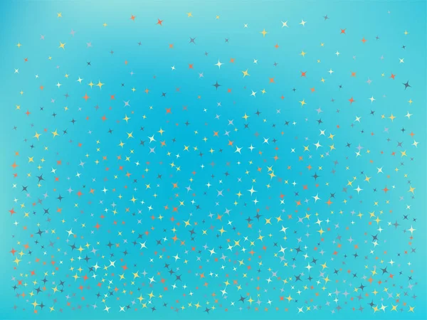 Fondo de color cian. Estrellas confeti . — Vector de stock