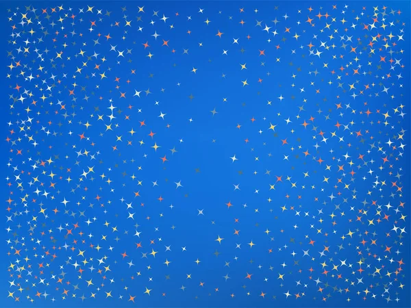 Tło kolorów platformy Azure. Gwiazdy konfetti. — Wektor stockowy