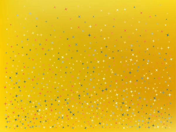 Žluté pozadí barev. Hvězdárkové konfety. — Stockový vektor