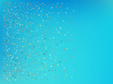 Cyan renk arka plan. Yıldız konfeti. 