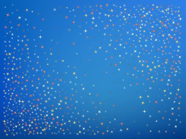 Azure renk arka planı. Yıldız konfeti. 
