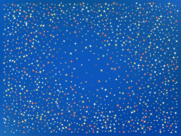 Fond couleur azur. Étoiles confettis . — Image vectorielle