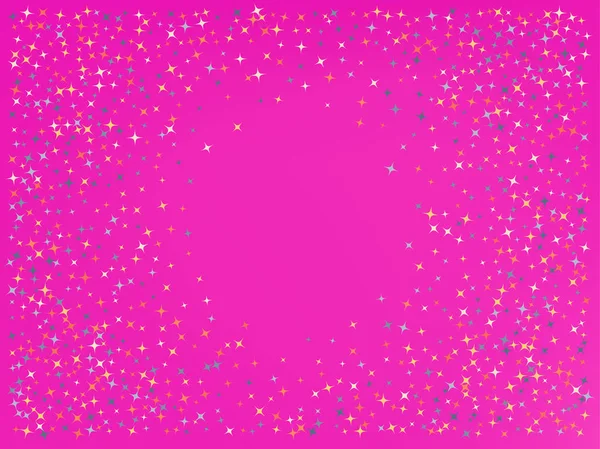 Sfondo colore rosa. Confetti stellari . — Vettoriale Stock