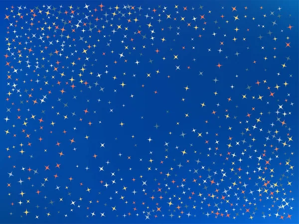 Fondo de color azul. Estrellas confeti . — Vector de stock