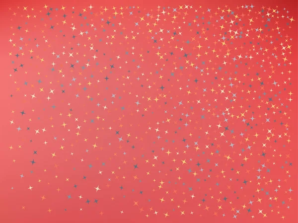 Fond couleur corail. Étoiles confettis . — Image vectorielle
