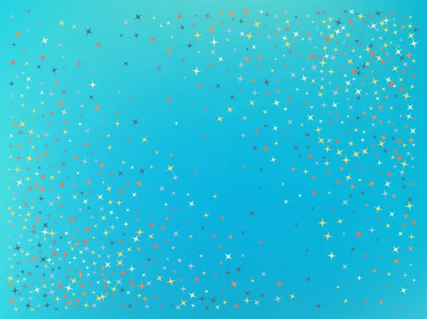 Fond couleur cyan. Étoiles confettis . — Image vectorielle