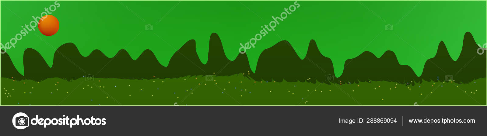 緑の空と山の風景 ストックベクター C Sgtsagan 288869094