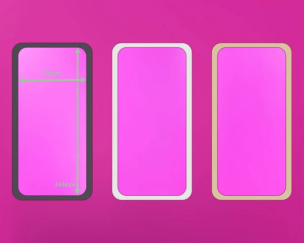 Malla, kit de fondos de teléfono de color magenta . — Vector de stock