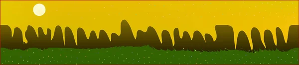 Cielo elegante, y montañas paisaje . — Vector de stock