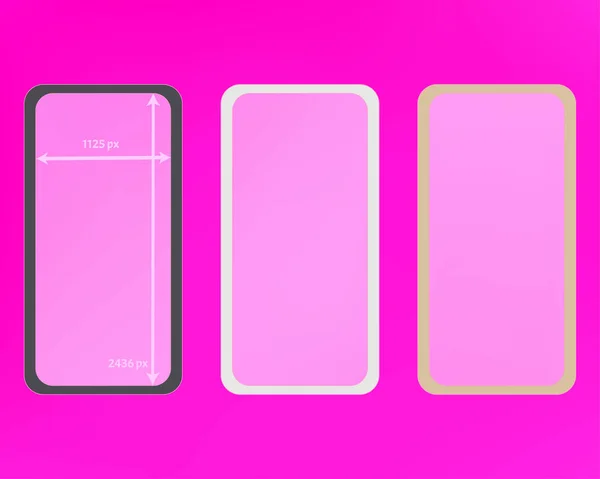 Malla, kit de fondos de teléfono de color rosa . — Vector de stock