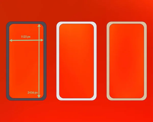 Mesh, orange röd färgad telefon bakgrunder kit. — Stock vektor