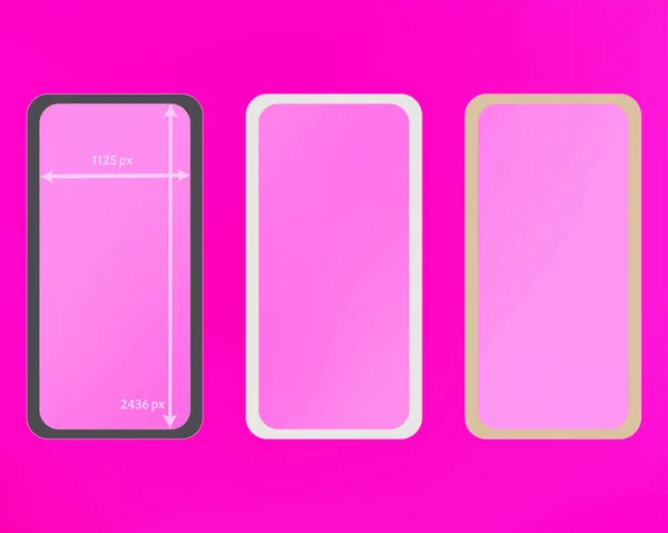 Malla, kit de fondos de teléfono de color rosa . — Vector de stock