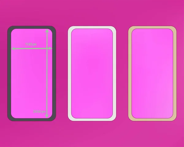 Malla, kit de fondos de teléfono de color magenta . — Vector de stock