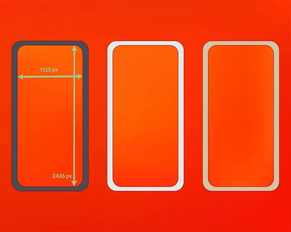 Mesh, orange red colored phone backgrounds kit. — Stock Vector