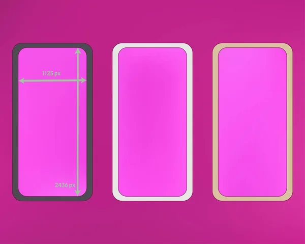 Malla, kit de fondos de teléfono de color magenta . — Vector de stock