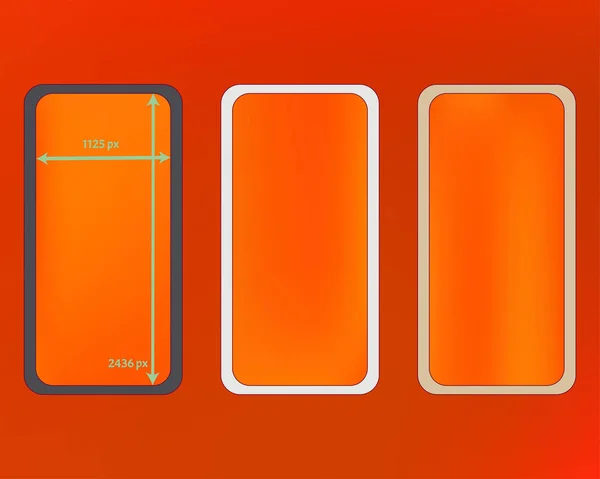 Mesh, arancione colore rosso telefono sfondi kit . — Vettoriale Stock