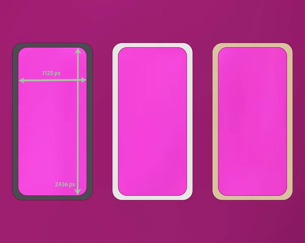 Mesh, magenta colored phone backgrounds kit. — Stock Vector