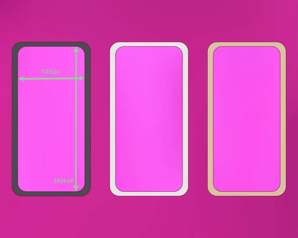 Malla, kit de fondos de teléfono de color magenta . — Vector de stock