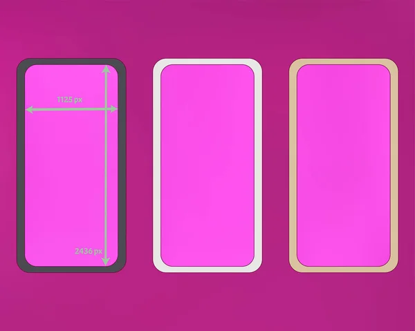 Сетка, пурпурный цветной набор фон телефона . — стоковый вектор