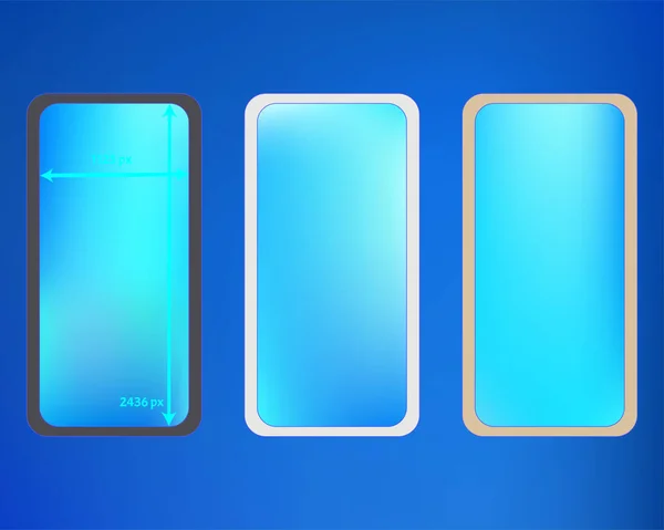 Siatka, zestaw kolorowego tła telefonu dla platformy Azure. — Wektor stockowy